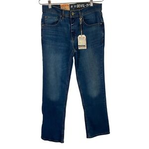 Devil-Dog Dungarees Mens Relaxed Bootcut Performance Jeans Blue 30x32 NWT